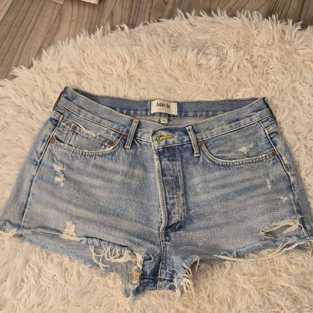 Agolde Blue Parker Shorts